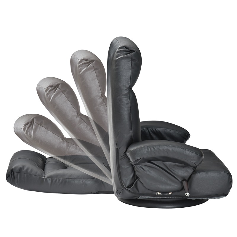 【レガンス】 座椅子 フロアチェア  本革 リクライニング レバー式 回転