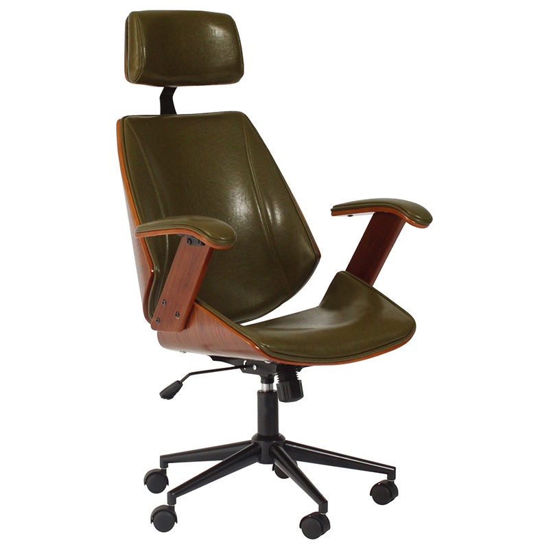 【ケルサ】 ホームチェア デスクチェア オフィスチェア 積層合板 昇降式 360度回転 キャスター付