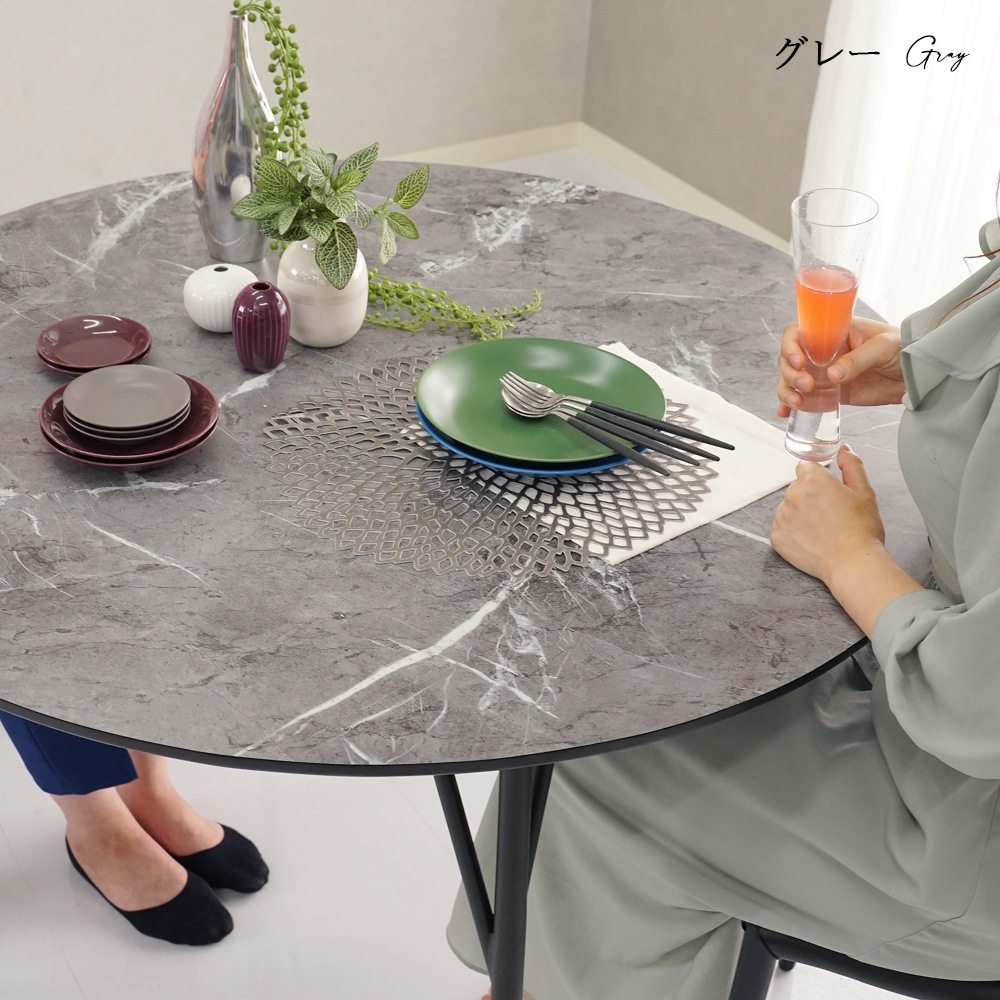 【ビジョン＆スタッキン】 ダイニングテーブルセット 幅105cm 2人掛け [3点セット]