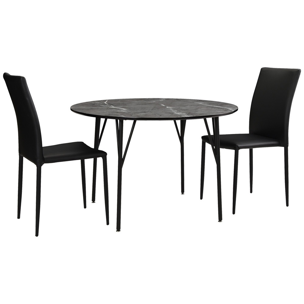 【ビジョン＆スタッキン】 ダイニングテーブルセット 幅105cm 2人掛け [3点セット]