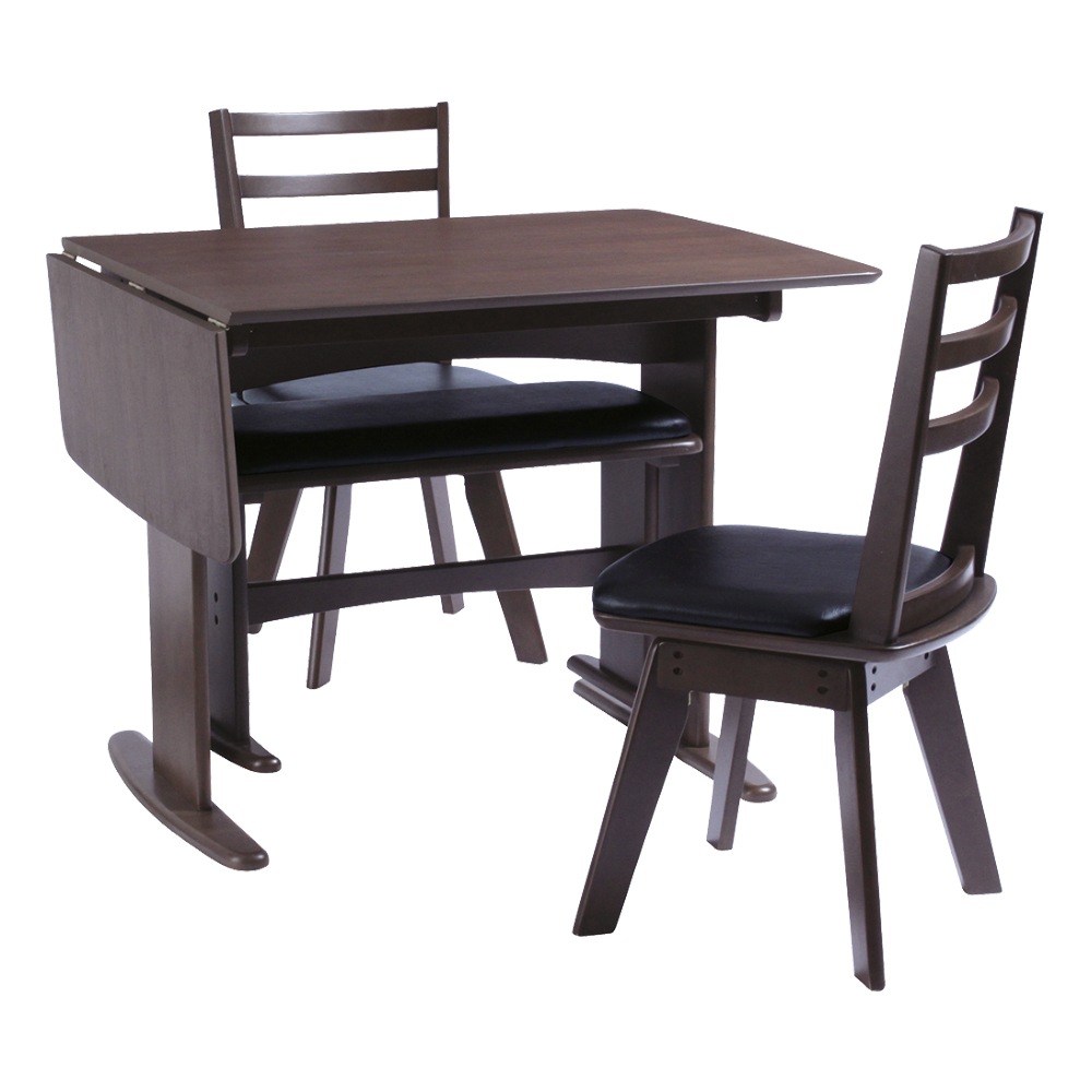 【バターオーレ】 ダイニングテーブルセット 幅90cm 幅120cm 4人掛け 伸長式テーブル 回転チェア [4点セット]