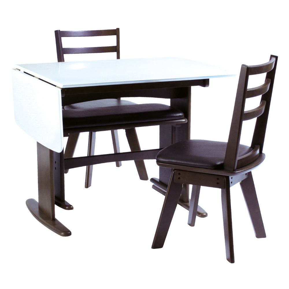 【バターオーレ】 ダイニングテーブルセット 幅90cm 幅120cm 4人掛け 伸長式テーブル 回転チェア [4点セット]