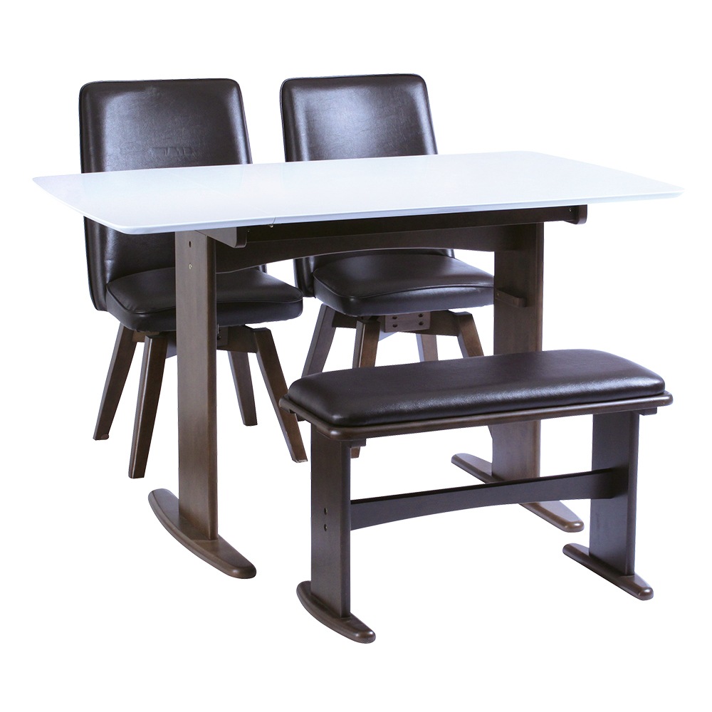 【バタームール】 ダイニングテーブルセット 幅90cm 幅120cm 4人掛け 伸長式テーブル 回転チェア [4点セット]