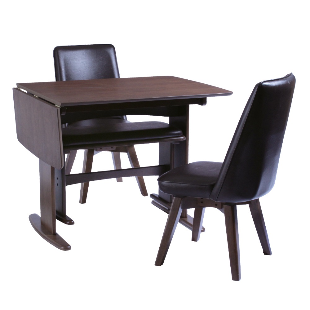 【バタームール】 ダイニングテーブルセット 幅90cm 幅120cm 4人掛け 伸長式テーブル 回転チェア [4点セット]