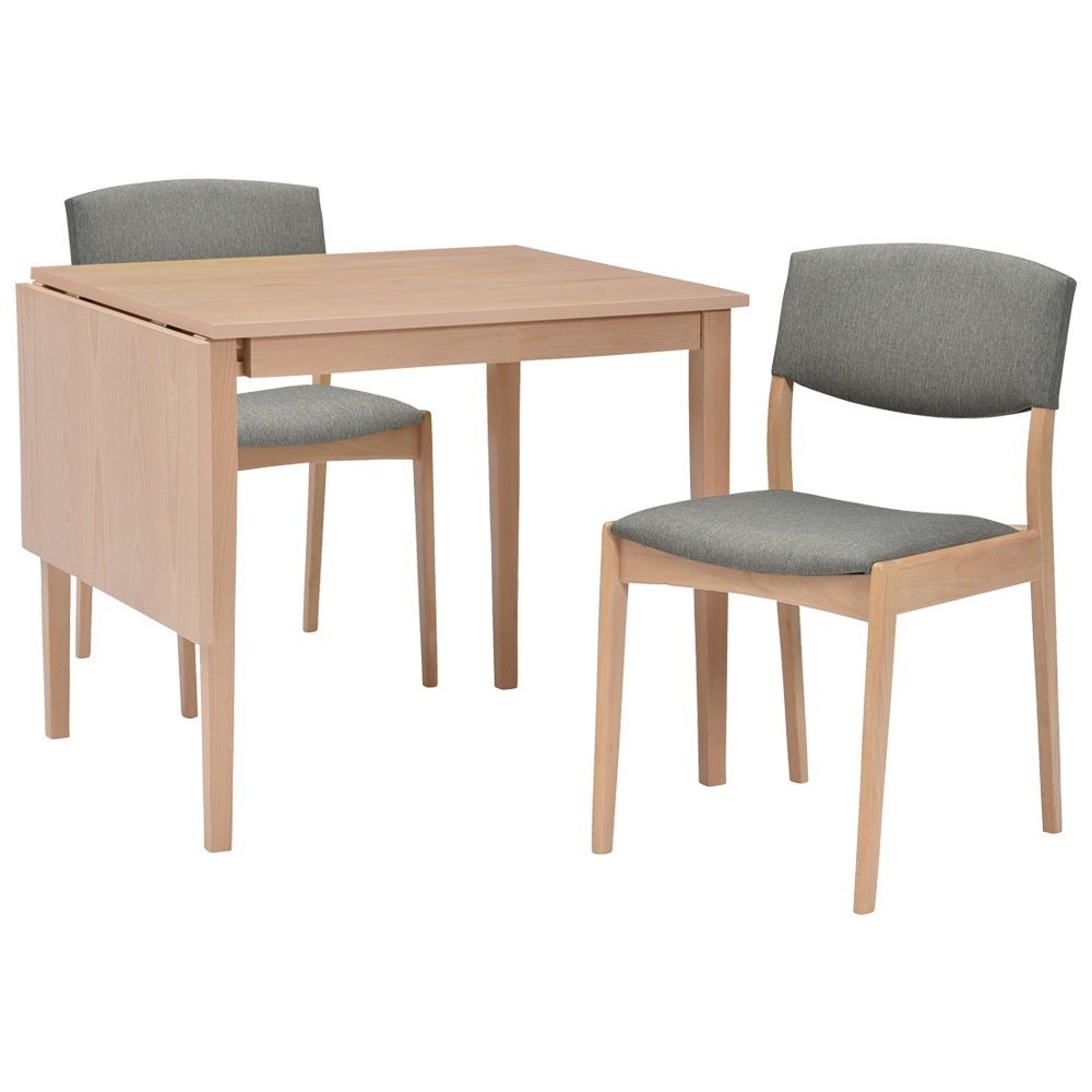 【ウェイブ】 ダイニングテーブルセット 4人掛け 伸長式テーブル [3点セット]