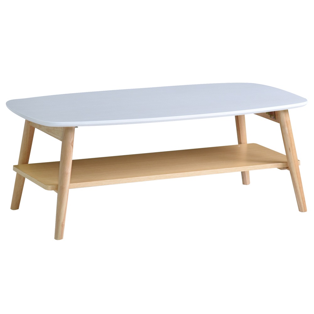 【リーサ】 センターテーブル 折りたたみテーブル リーサ ホワイト 幅105cm 幅90cm 完成品