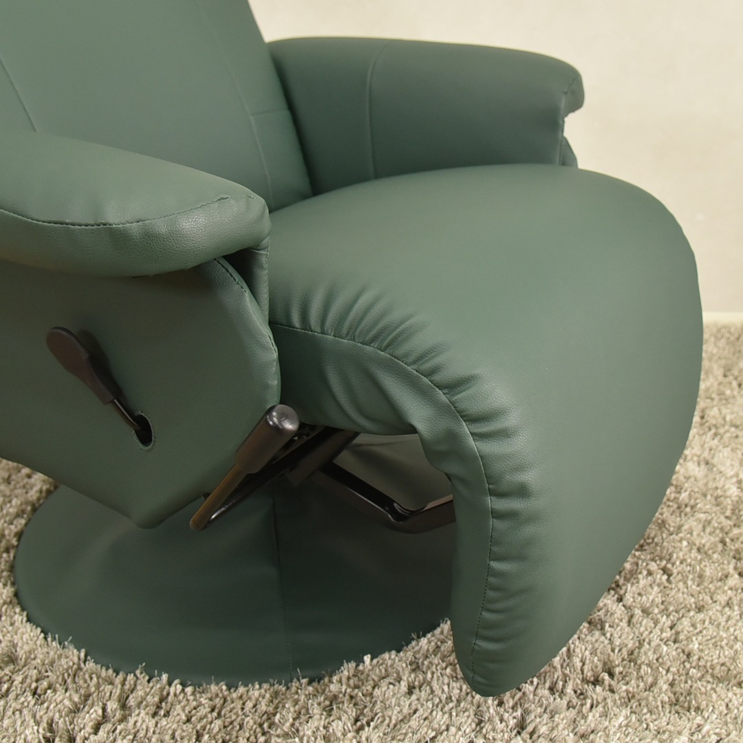 【レミニス】 パーソナルチェア リクライニングチェア 360度回転 オットマン一体型 リクライニングチェア