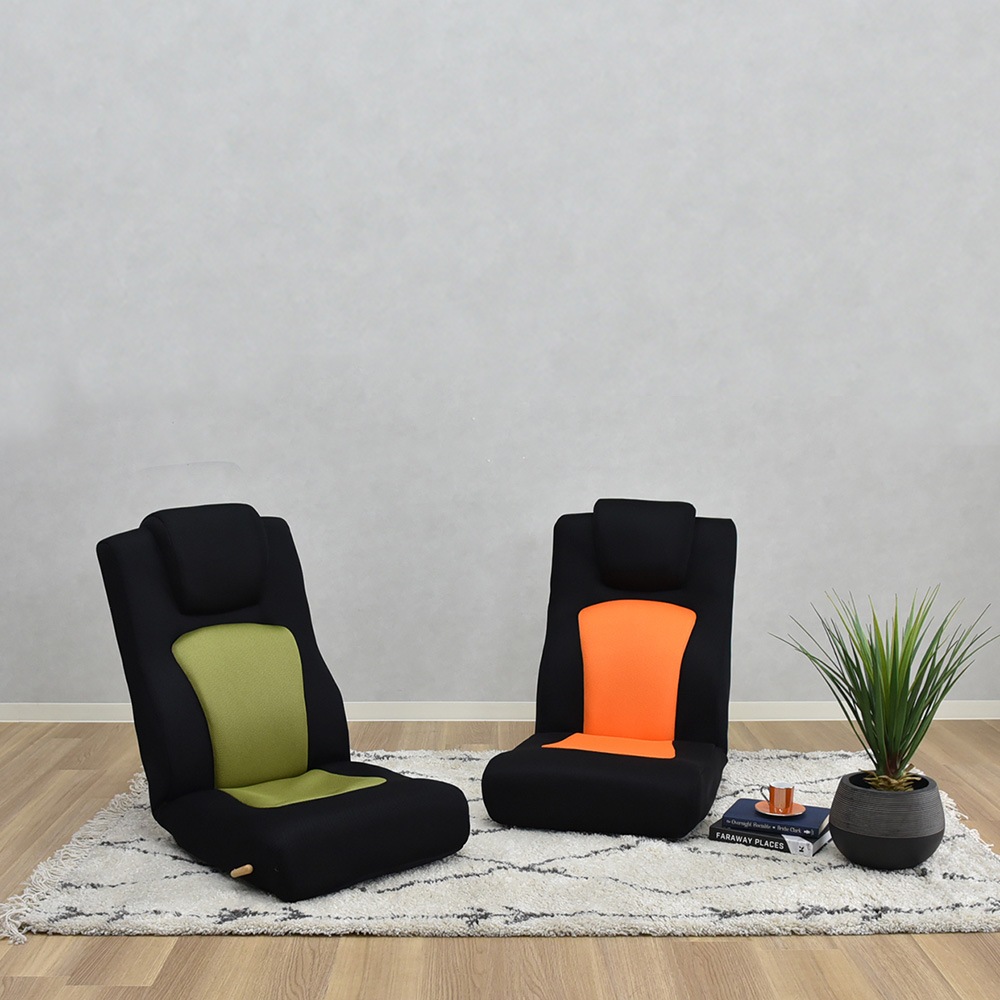 【ゴロンリー】 座椅子 フロアチェア リクライニング レバー式無段階リクライニング