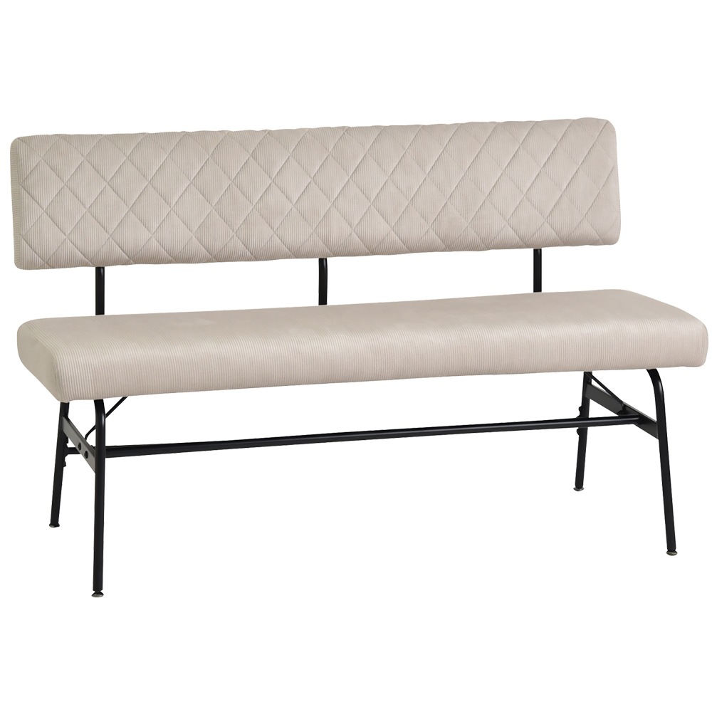 【スミレ】 ダイニングベンチ 幅120cm 肘無 スチール脚 ベンチ [ベンチ単品]