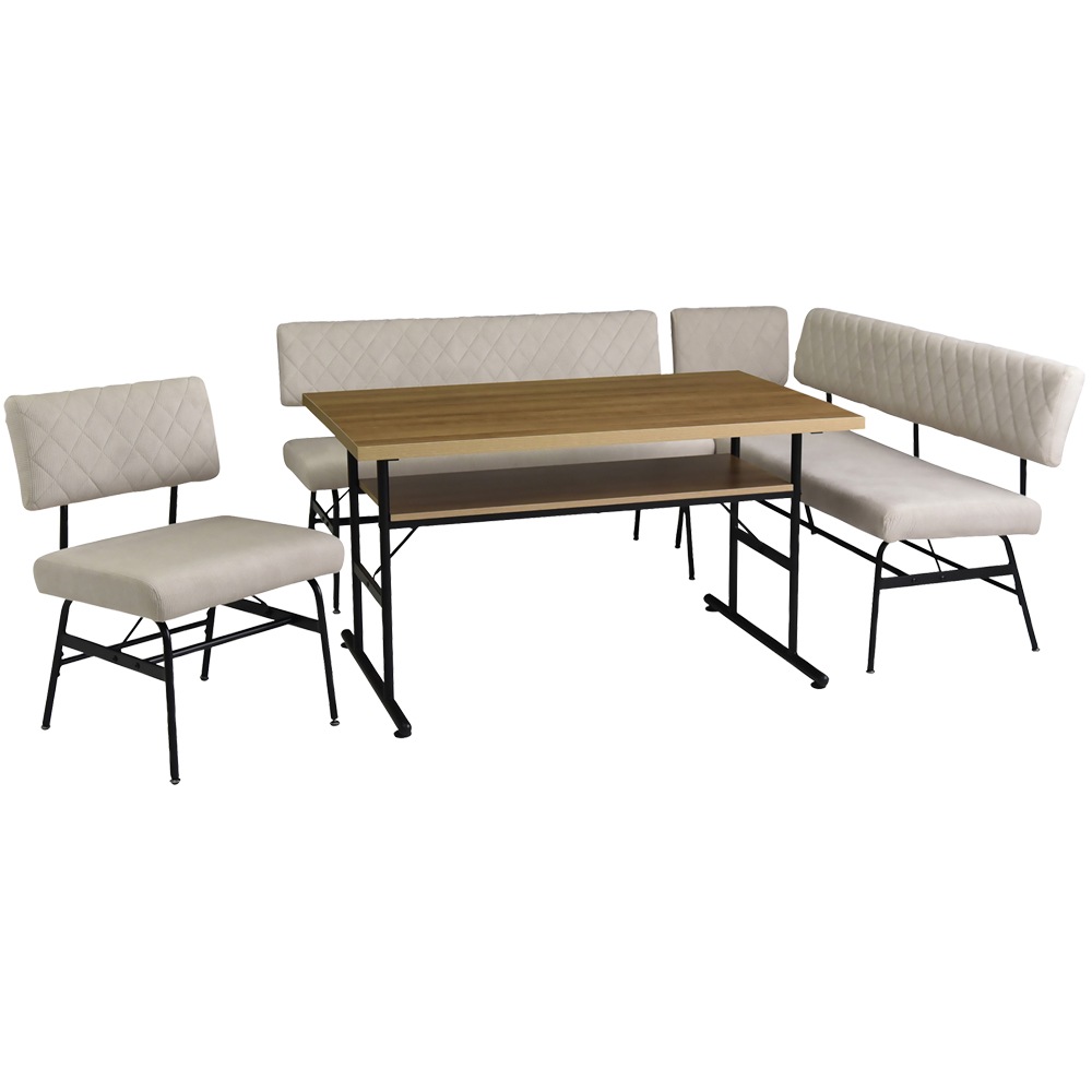 【スミレ】 ダイニングテーブルセット 幅120cm ベンチセット [4点セット]