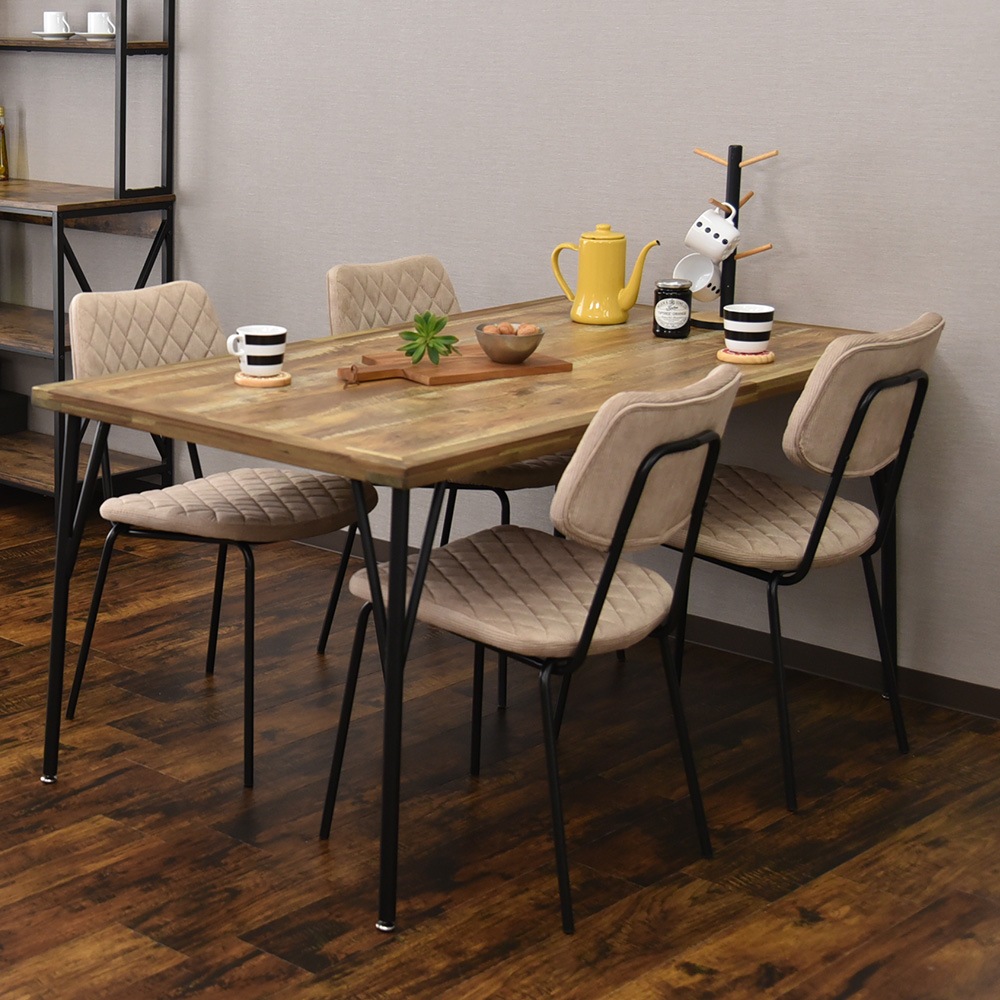 ダイニングセット タマリビング(Tamaliving) タルト ダイニングテーブル 幅100cm 2人掛け 収納棚付き ナチュラル/オレンジ タマリビング(Tamaliving) ダイニングセット ジャワ 2本脚テーブル