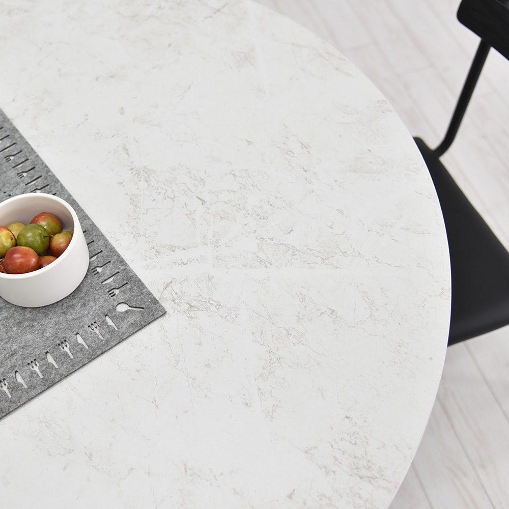 【ビジョン】 ダイニングテーブル ラウンドテーブル 幅105cm 丸型 大理石風 [テーブル単品]