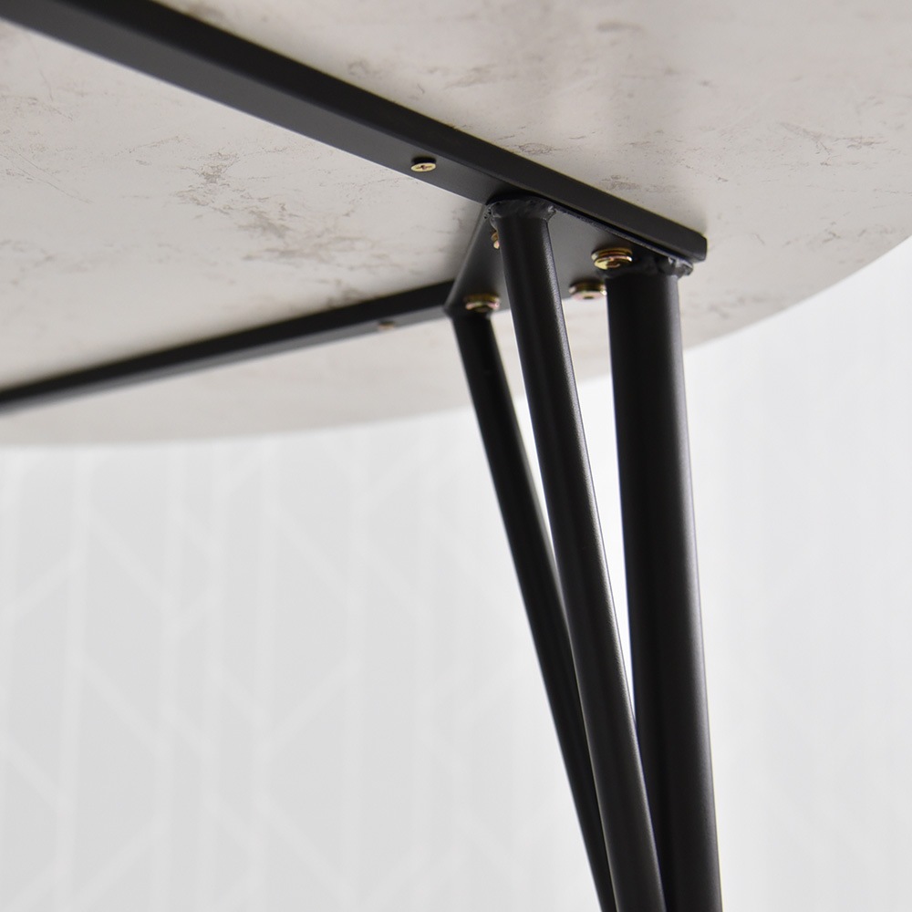 【ビジョン】 ダイニングテーブル ラウンドテーブル 幅105cm 丸型 大理石風 [テーブル単品]