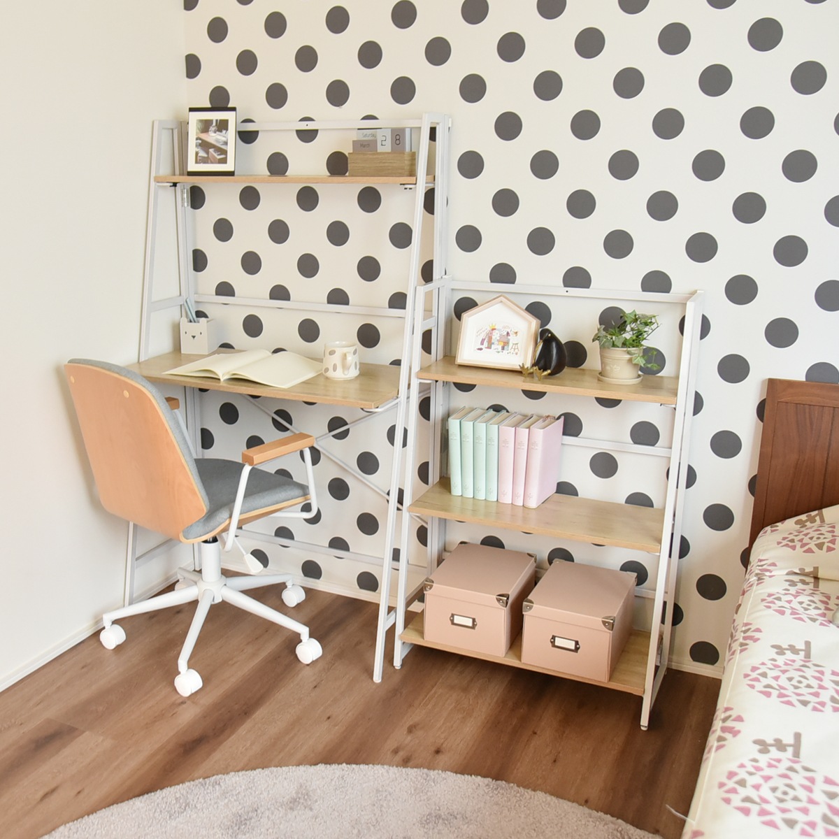 【ギミック】 幅80cm 折りたたみデスク PCデスク 机 スチール脚