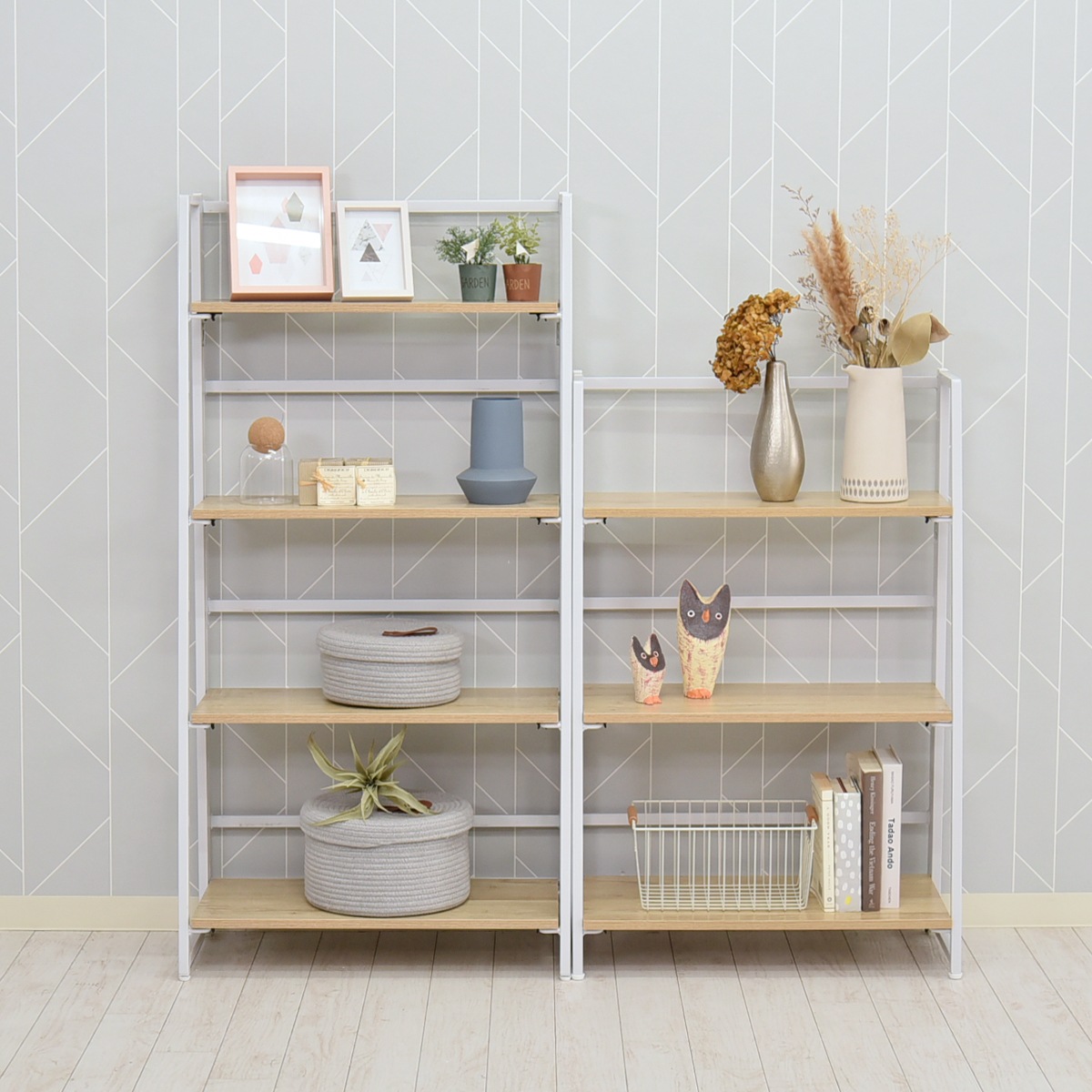 【ギミック】 折りたたみラック 3段 シェルフ 棚 収納