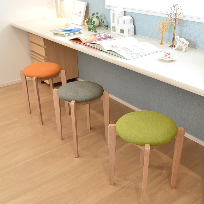 【シェル】 木製スツール スタッキングスツール 完成品