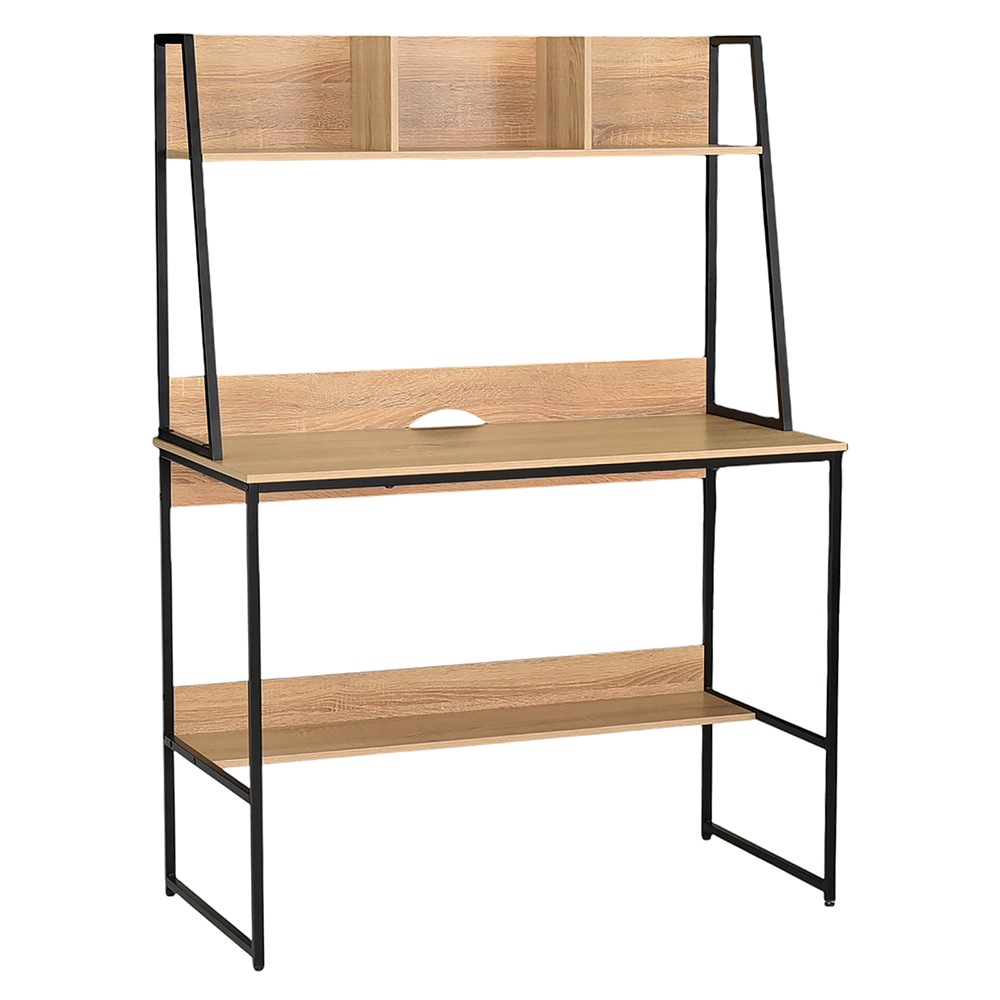 【ターブル】 デスク 幅100cm 収納棚付きデスク 学習デスク PCデスク 机 スチール脚