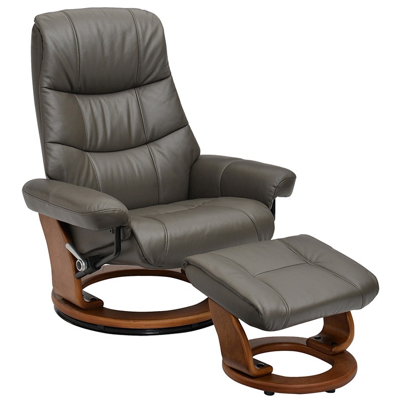 【ガルネ】 パーソナルチェア リクライニングチェア 1P 1人掛け オットマン 本革 360度回転