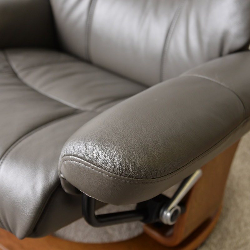 【ガルネ】 パーソナルチェア リクライニングチェア 1P 1人掛け オットマン 本革 360度回転