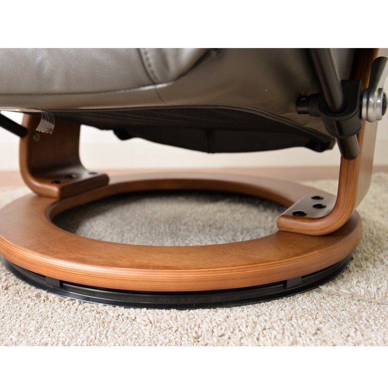 【ガルネ】 パーソナルチェア リクライニングチェア 1P 1人掛け オットマン 本革 360度回転