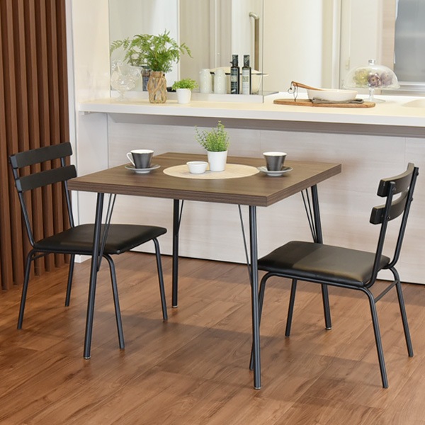 【ダイヤ】 ダイニングテーブルセット 幅80cm 2人掛け [3点セット]