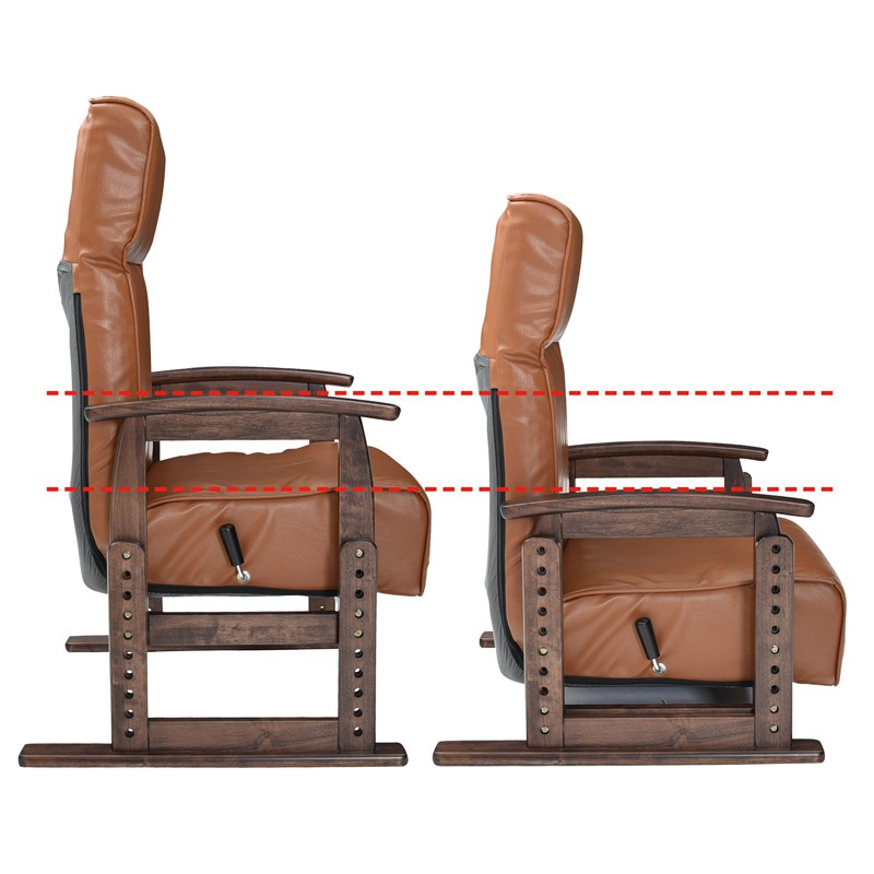 【ソイル】 高座椅子 リクライニングチェア レバー式無段階リクライニング