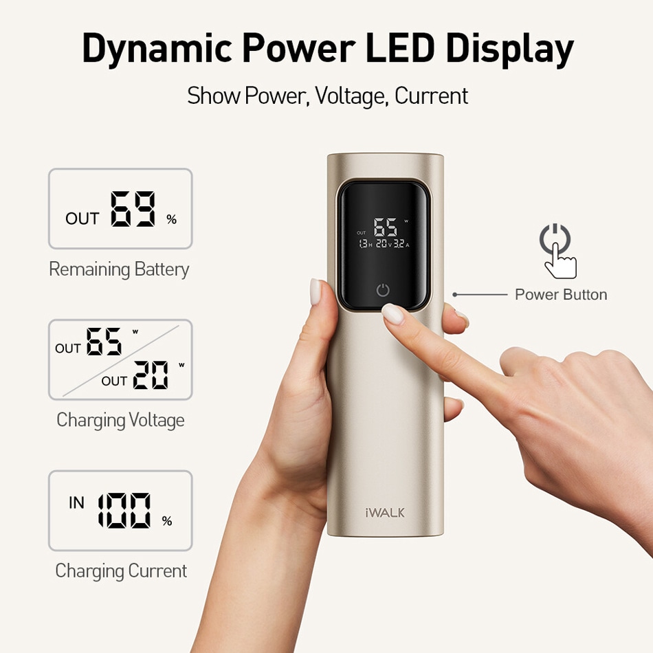 iWALK モバイルバッテリー TANKER 20000mAh ギフト対応可 65W急速充電 3台同時充電 USB-C Mac Book iPhone iPad Air Pods Apple Watch ノートPC タブレット