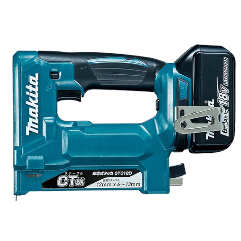 未使用展示品□□MAKITA マキタ 充電式タッカ 18V ST312DZK マキタ 充電式タッカ 12mm幅 ST312DZK 18V対応（本体+ケースのみ