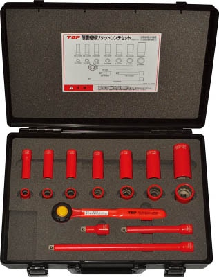 TOP 絶縁ソケットレンチセット 差込角9.5mm ZSWS-318R TOP 絶縁ソケットレンチセット 差込角9.5mm ZSWS-318R