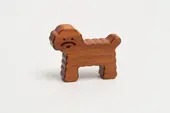 木のブローチ　プードル