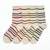 ANONYMOUSISM(アノニマスイズム)　ソックス　メンズ　reコットンボーダースリークウォーター