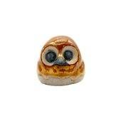 小砂焼　豆ふくろう　金結晶