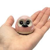 小砂焼　豆ふくろう　ピンク