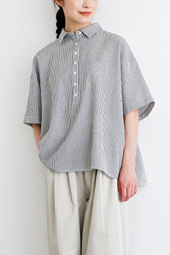 『4年保証』 10%OFF】休日と詩 休日と詩 | ホリデーガーデンシャツ“5分袖” トップス