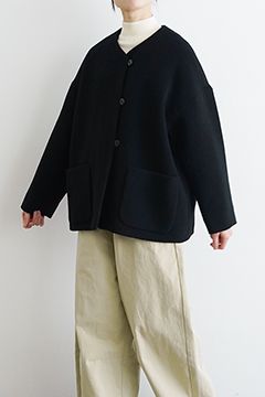 美品 オオカミとフクロウ ピーコート ブラック オーバーサイズ 美品 オオカミとフクロウ ピーコート ブラック オーバーサイズ