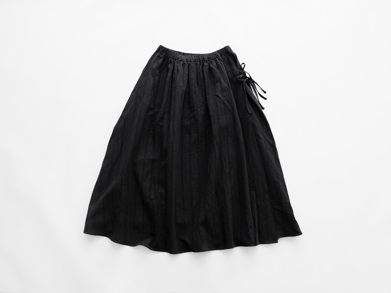 TANDEY オオカミとフクロウ リボン ラップ風 イージー スカート コットン オオカミとフクロウ フクロウと湖畔に映るわたしと | オオカミと