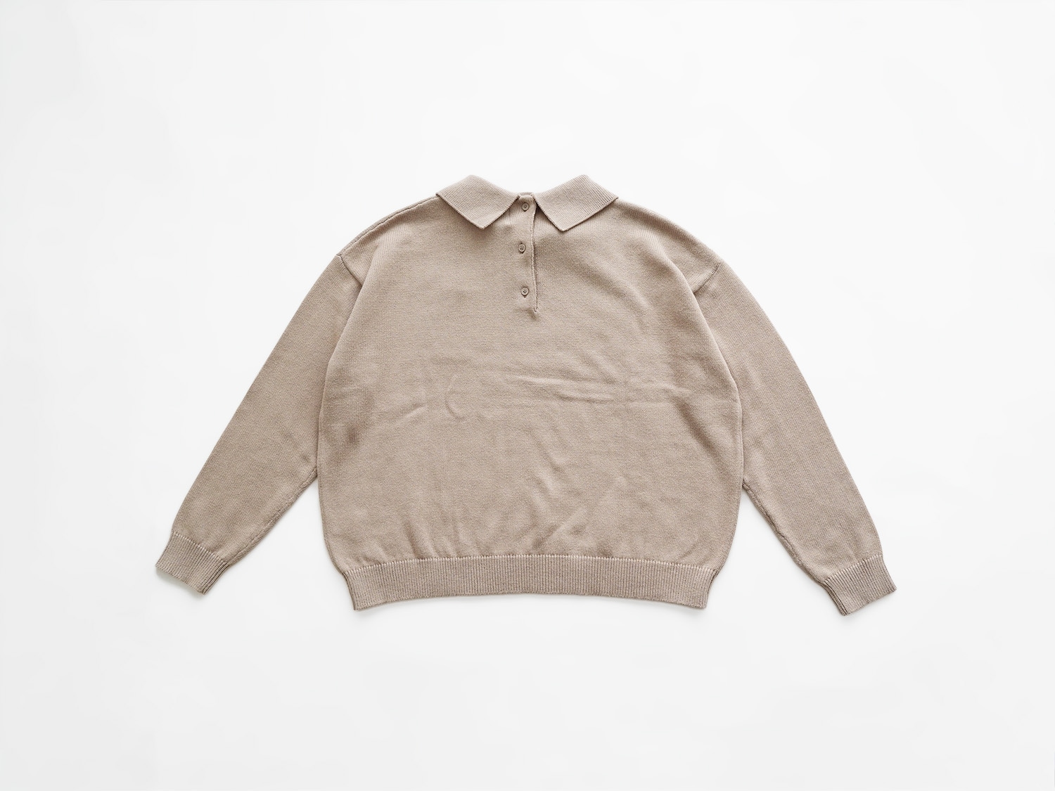 SHISHIKUI ベージュ 襟付きニット 休日と詩 休日のやさしい襟のニット | 休日と詩 | TANDEY ONLINE STORE