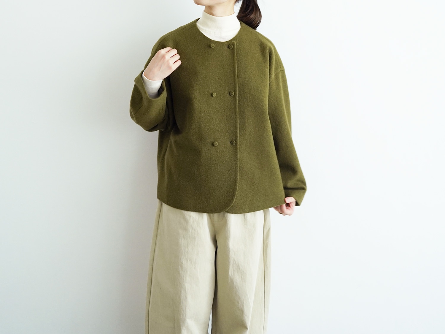 オオカミとフクロウ　ウールロングコート　グレー　オオカミとベルーガの観測隊 オオカミとフクロウ ウールロングコート グレー オオカミとベルーガの