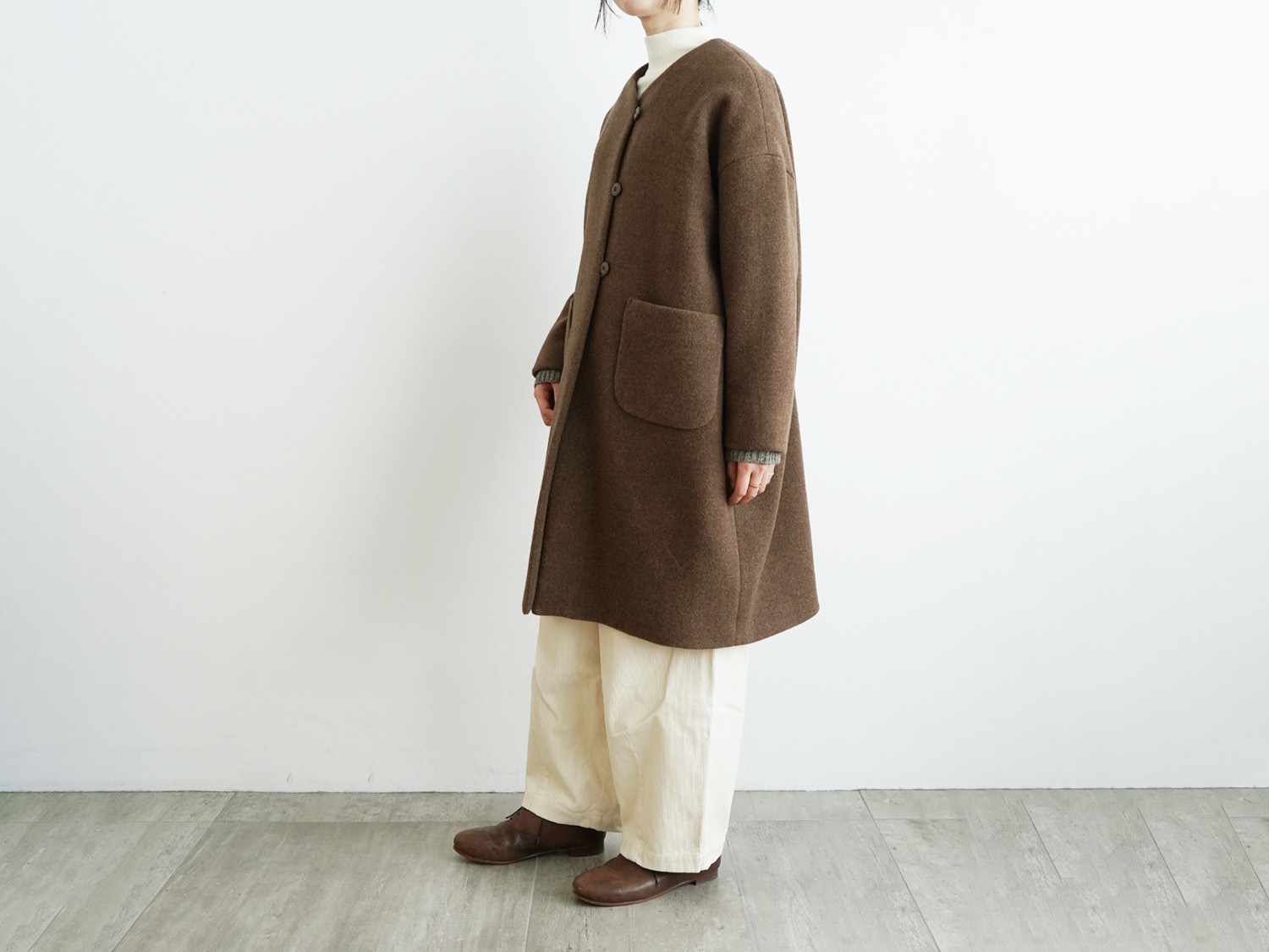 オオカミとフクロウ コート オオカミとシロクマのヴィーカ ロングメルトン 茶色 オオカミとフクロウ オオカミとシロクマのヴィーカ“ロングメルトン