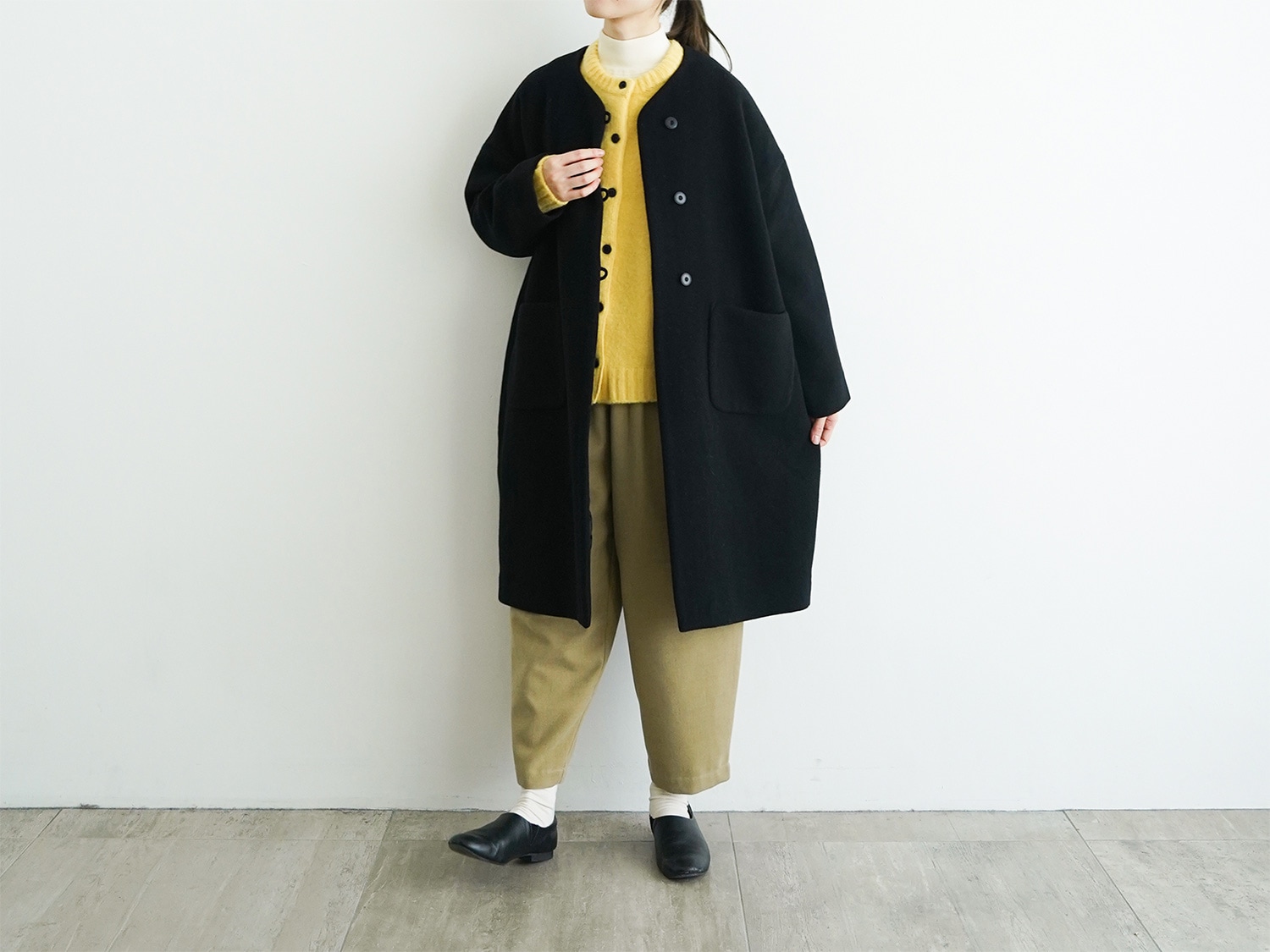 オオカミとフクロウ メルトンロングコート オオカミとシロクマのヴィーカ 黒 オオカミとフクロウ オオカミとシロクマのヴィーカ“ロングメルトン