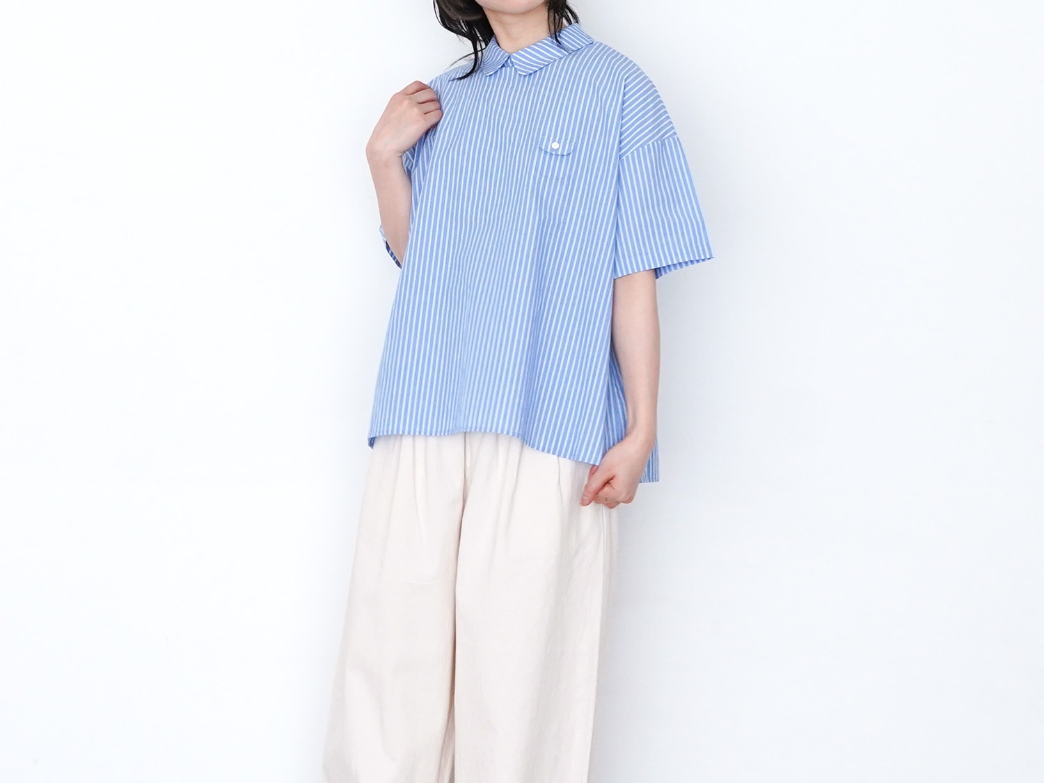 休日と詩 小さなポケットの半袖ブラウス | 休日と詩 | TANDEY ONLINE STORE
