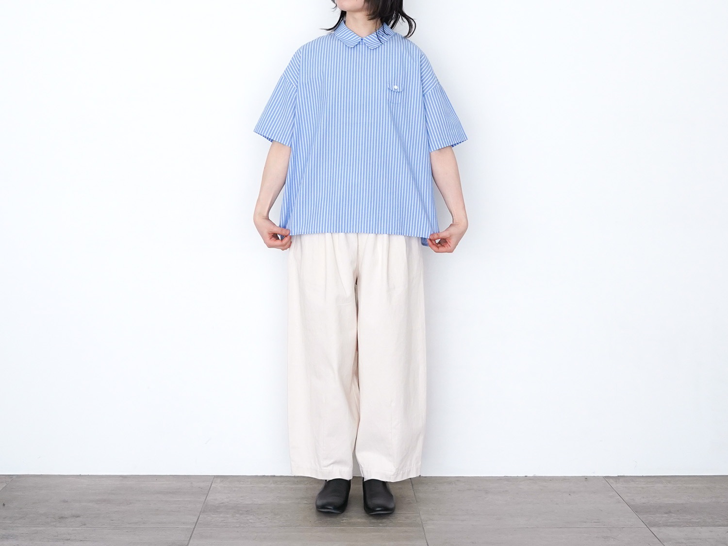 休日と詩 小さなポケットの半袖ブラウス | 休日と詩 | TANDEY ONLINE STORE