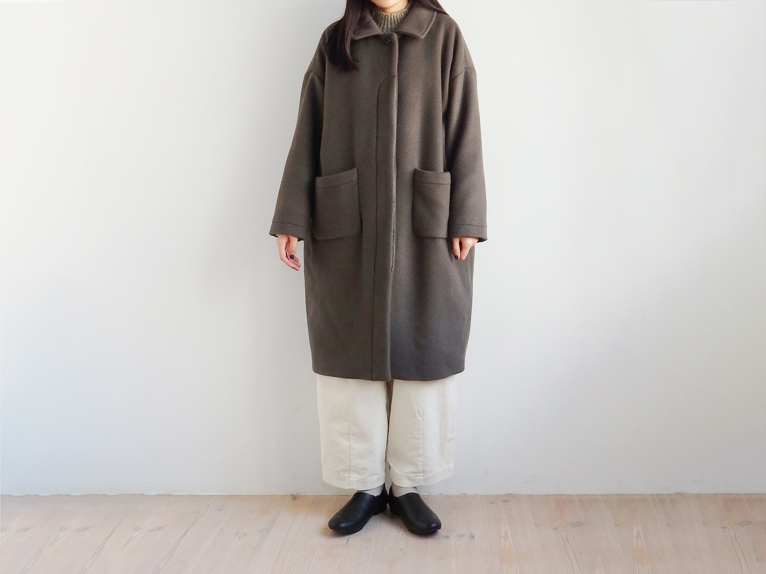 【美品】休日と詩　ホリデーダッフルコート　ブラック 美品】休日と詩ホリデーダッフルコートブラック