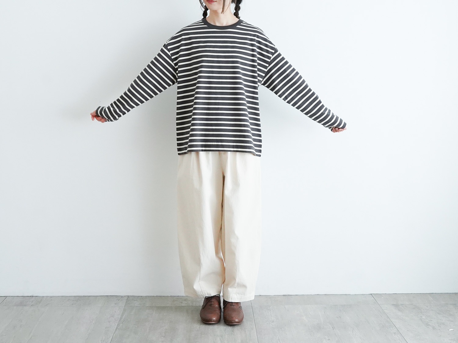 休日と詩｜バターサンドシャツ・TY-2571 - 休日と詩 長袖 Tシャツ キナリ