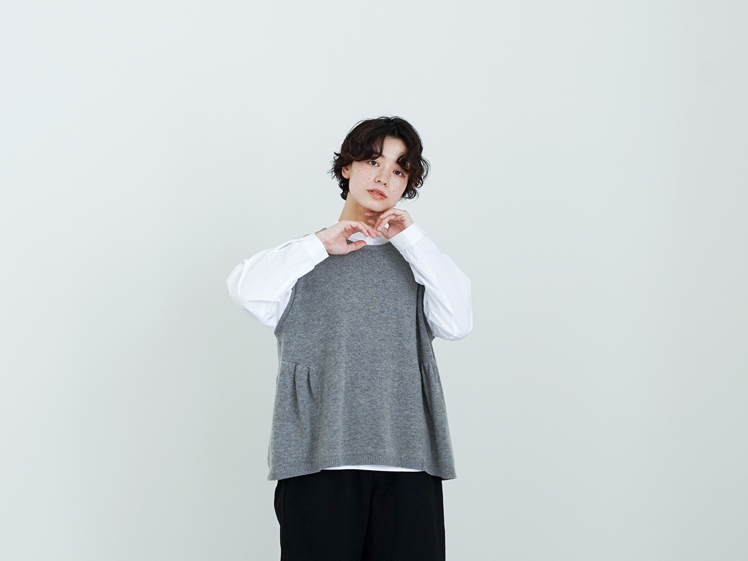 TANDEY　オオカミとフクロウ　オオカミと唄うたいのグリ　黒チェック　コート すっきりネックで着まわし◎ロングコート - tandey suuu