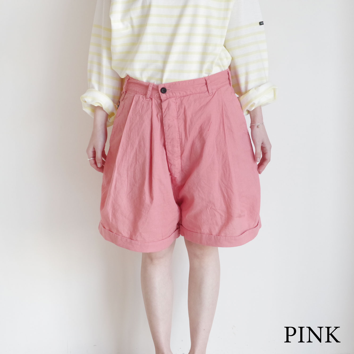 OUTIL ウティ PANTALON CONLIE 1タックワイドショートパンツ outil ウティー : PANTALON CONLIE アシンメトリーショートパンツ