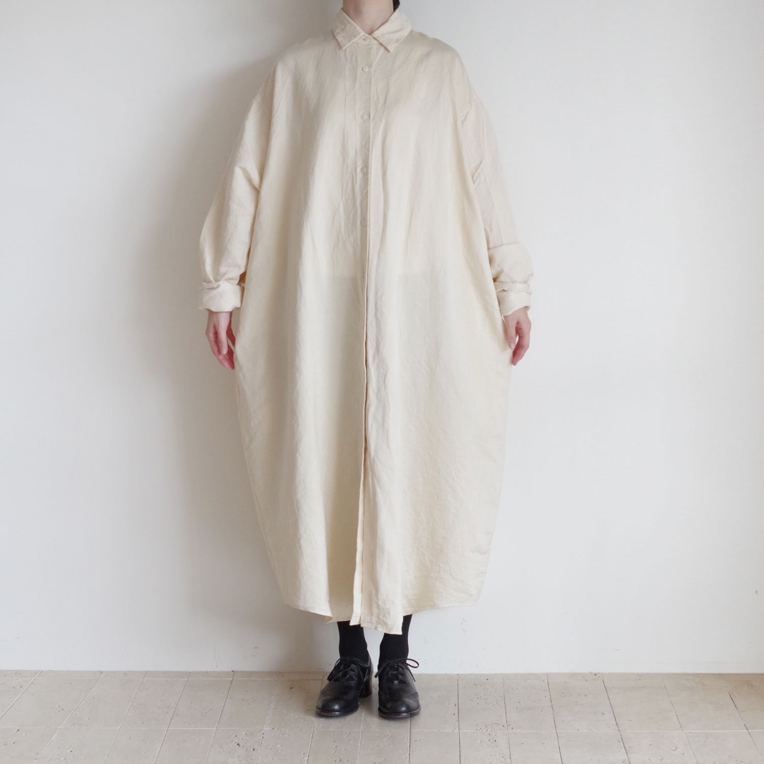 CASEY CASEY ケイシーケイシー : TIPPY DRESS サテンシャツワンピース