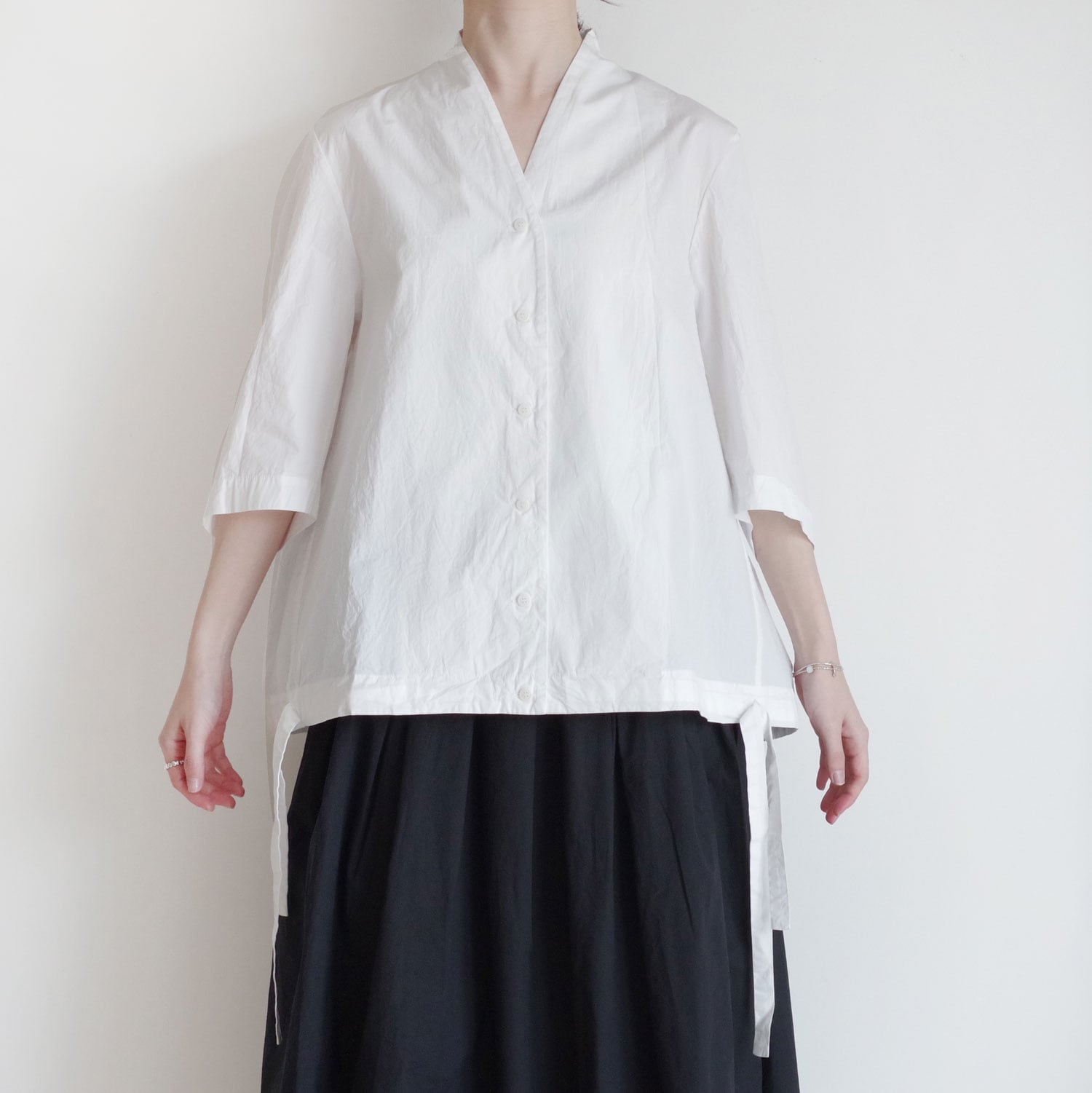 CASEY CASEY ケイシーケイシー ： PUDDY SHIRT ノーカラーシャツ