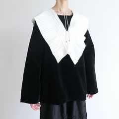 ブノン BUNON : Tuck Ruffle Collar タックフリル付け襟(WHITE)