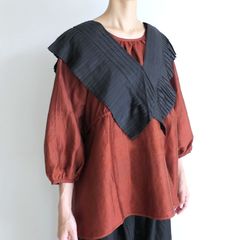 �֥Υ� BUNON : Tuck Ruffle Collar ���å��ե���դ��ߡ�BLACK��